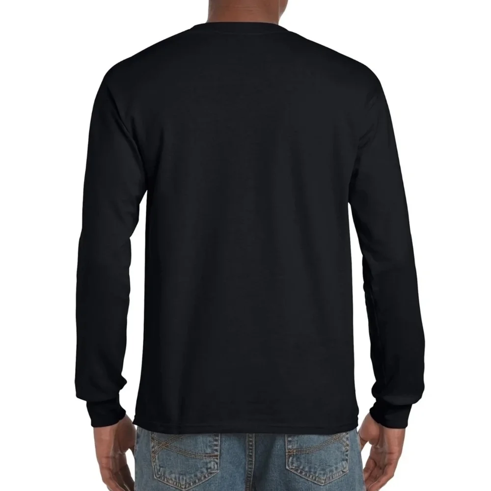 Gildan Adult Ultra Cotton Long Sleeve T-Shirt G2400 Black (4 Pack) LARGE ONLY